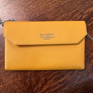 GUESS Yellow Saffiano Envelope Crossbody